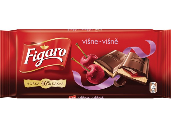 Figaro горький шоколад с молочной и вишневой начинкой 90 г